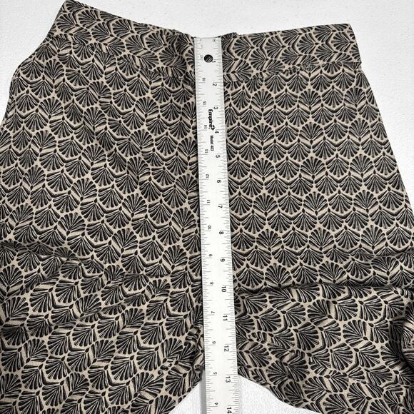 Isaac Mizrahi Bridgehampton Linen Blend Pants Fringe Hem Brown Black Sz 2 Boho - Picture 6 of 13